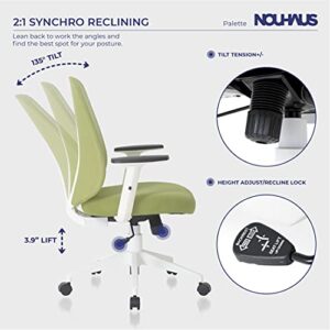 Nouhaus Palette Ergonomic Office Chair Comfortable Swivel Computer Desk Chair, Lumbar Adjust Rolling Chair. (Green)
