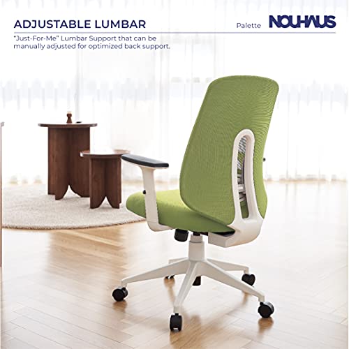 Nouhaus Palette Ergonomic Office Chair Comfortable Swivel Computer Desk Chair, Lumbar Adjust Rolling Chair. (Green)