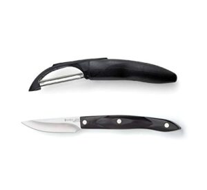 cutco knives with micro fiber polishing cloth. 2-pc. peeler (1501) & paring knife (4120) combo
