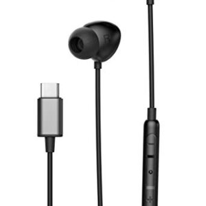 Thore Type C Headphones, in-Ear Wired Earbuds with Microphone & Volume Control Mic Earphones for Samsung Galaxy S23 Ultra/S22/S21/S20 Plus/FE, Pixel 4/5/6a/6/7a/7 Pro & More, Black (USB-C Connection)