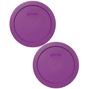 pyrex bundle - 2 items: 7201-pc 4-cup thistle purple plastic food storage lid, made in usa