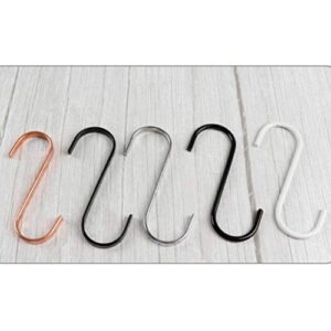 TOPBATHY 6pcs S Shaped Hook Heavy Duty S Hooks Rack Hangers Hanging Hangers Hooks for Bedroom, Supermarket,Bathroom, Kitchen and Office: Pan, Pot, Coat, Bag,Towels, Plants(10cm Rose Gold)