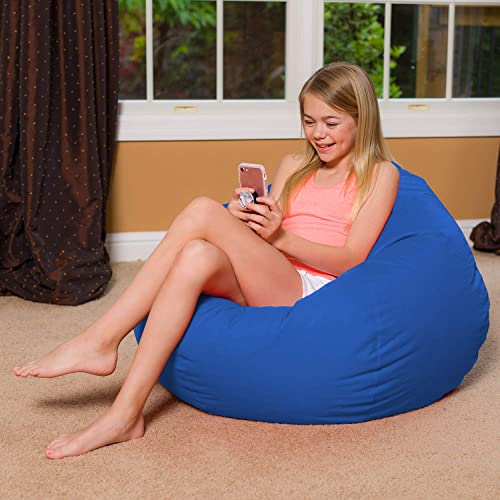 Posh Beanbags Bean Bag Chair, Large-38in, Solid Royal Blue