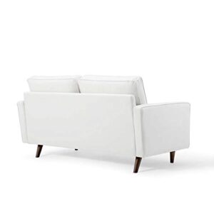 Modway Valour Performance Velvet Loveseat, White Valour Performance Velvet Loveseat