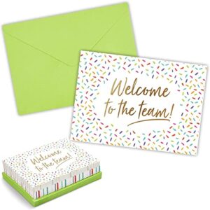 pipilo press 36 pack welcome cards with envelopes for new employees, business greeting note cards for team gifts, guests in confetti design, blank inside (5 x 7 in)