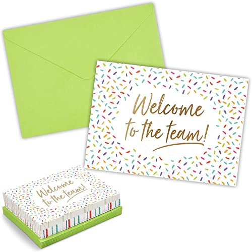 Pipilo Press 36 Pack Welcome Cards with Envelopes for New Employees, Business Greeting Note Cards for Team Gifts, Guests in Confetti Design, Blank Inside (5 x 7 In)