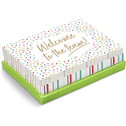Pipilo Press 36 Pack Welcome Cards with Envelopes for New Employees, Business Greeting Note Cards for Team Gifts, Guests in Confetti Design, Blank Inside (5 x 7 In)