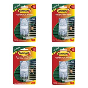 command large clear outdoor window hook, 3 piece (1 hook, 2 strips), 4 pack