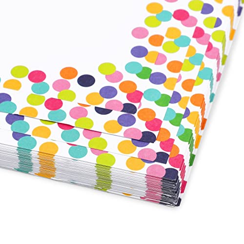 96 Sheets of Confetti Stationery Paper for Writing Letters, Invitations with Decorative Border (8.5 x 11 In)