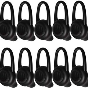 Ear Tips Earbud Replacement Covers - Silicone Gels with Support Arch Gels for Headset Earpiece, Active InEar Headphones Earphones - Variety 10-Pack