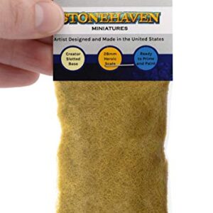 Stonehaven Miniatures Static Grass, Dry Brown - 2mm Length Fibers - Master Quality Base & Scenery Flock - Realistic Texture & Detail - for 28mm Scale Table Top War Game Miniatures - Made in USA