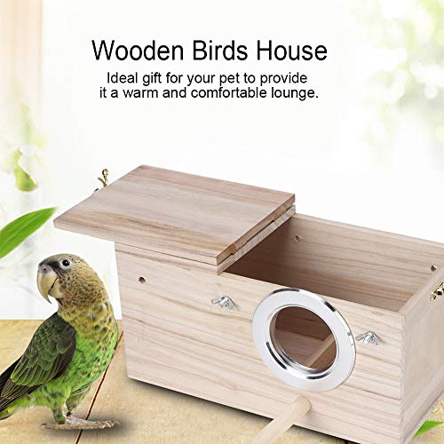 Durable Wooden Birds Nest Natural Bird House Cockatiels Bird Breeding Box for Dove Sparrow Small Animal
