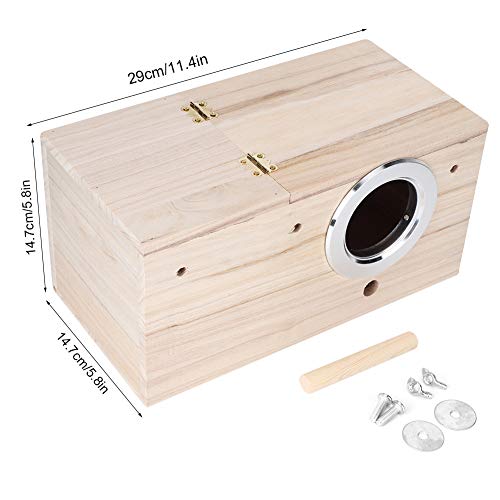 Durable Wooden Birds Nest Natural Bird House Cockatiels Bird Breeding Box for Dove Sparrow Small Animal