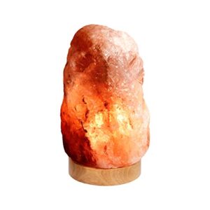 amazon basics natural himalayan salt lamp, wood base with dimmer switch - crystal pink, 5-7 pounds