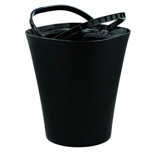 glad small waste basket with bag ring | trash can for home, office, bedrooms and bathrooms, 8.5l, black