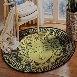 Tarity Round Non-Slip Area Rugs/Slip Floor Rug 36.2X 36.2 in Indoor Room Decorative Rugs Carpet for Living Room Bedroom