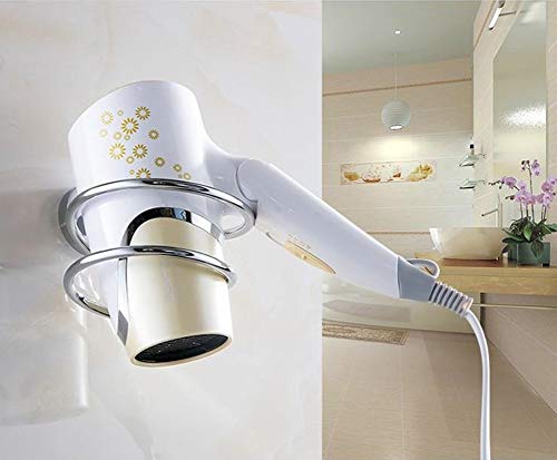 Lystin Hair Dryer Holder Hair Dryer Rack Stainless Steel Hair Care Tools Holder Wall Mount Chrome Finished for Bathroom, Bedroom, Barbershop