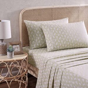 Tommy Bahama - King Sheets, Cotton Percale Bedding Set, Crisp & Cool, Stylish Home Decor (Aloha Pinapple Green, King)