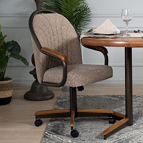 AW Furniture Casual Dining Barell Swivel and Tilt Rolling Dining Chair - 38in Hx24 Wx22 D, Metal