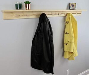60" unfinished shaker peg rack with shelf