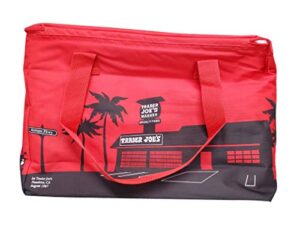 trader joe's large reusable insulated bag, red/black