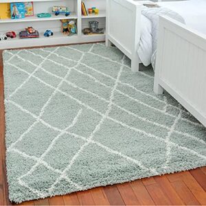 rugs.com soft touch shag collection area rug – 2x3 sage green shag rug perfect for entryways, kitchens, breakfast nooks, accent pieces