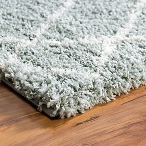 Rugs.com Soft Touch Shag Collection Area Rug – 2x3 Sage Green Shag Rug Perfect for Entryways, Kitchens, Breakfast Nooks, Accent Pieces