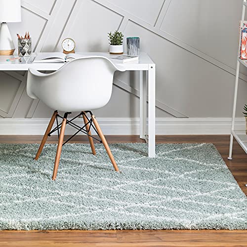 Rugs.com Soft Touch Shag Collection Area Rug – 2x3 Sage Green Shag Rug Perfect for Entryways, Kitchens, Breakfast Nooks, Accent Pieces