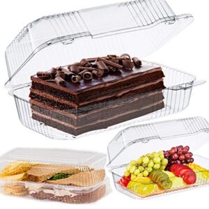 The Bakers Pantry cake roll container Clear Hinged Lid disposable 9"x 5 great for Loaf Deep Cookies plastic containers disposable donut cookie sandwich clamshell containers for food (Pack of 50)