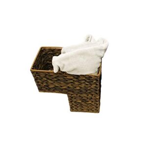 14.5" Plastic Wicker Storage Stair Basket With Handles by Trademark Innovations (Brown)