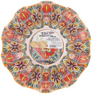 prepara dishwasher safe taco holder carousel tray, rack holds 10 shells, yellow/white