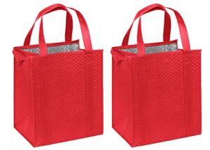 hannah smart large capacity heavy duty insulated shopping bag (2, red)