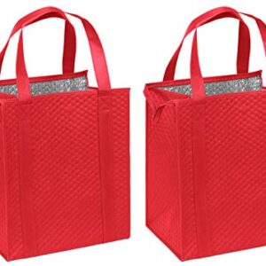 Hannah Smart Large Capacity Heavy Duty Insulated Shopping Bag (2, Red)