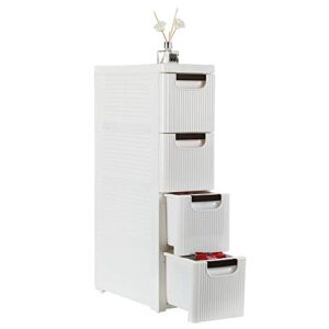 4 storage drawer rolling cart organizer and storage,plastic unit on wheels narrow slim bathroom storage cabinet organizer