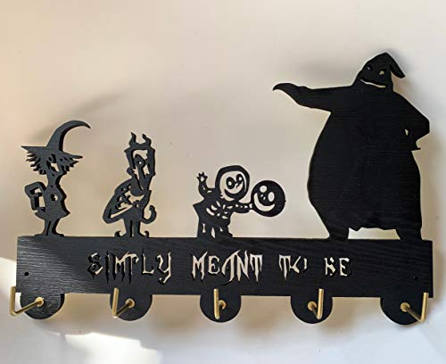 YSdesign The Nightmare Before Christmas Hooks-Jack Skellington Decor Wall Hooks,Wall Décor,Coat Hooks, Key Holder,Key Hanger for Wall、Entryway and Kitchen-11.8×7.8Inch、 Black 、Eco-Wood