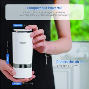 PURIPOT Mobile M1+ Portable/Personal Air Purifier for Car, Room, Office with USB, VOC Sensor, HEPA Filters Upgrade Version, Blue Light PCO, 23db, CES 2020 Innovation Award Winner from Las Vegas