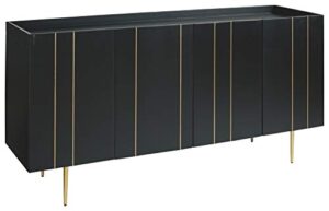 signature design by ashley brentburn contemporary accent cabinet or tv stand, black