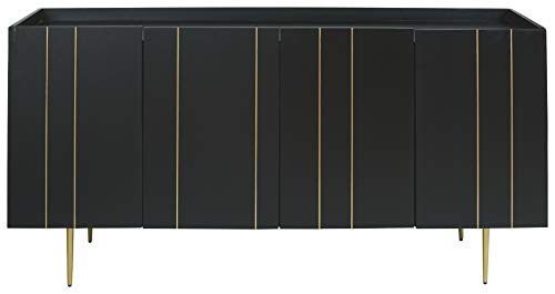 Signature Design by Ashley Brentburn Contemporary Accent Cabinet or TV Stand, Black