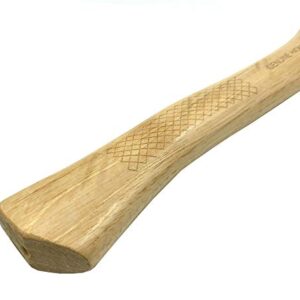 BRUFER 203652 Genuine Hickory Wood Replacement Handle for Camp Axe - 14" Complete Set with Wooden and Steel Wedges (14" - 1 Pack)