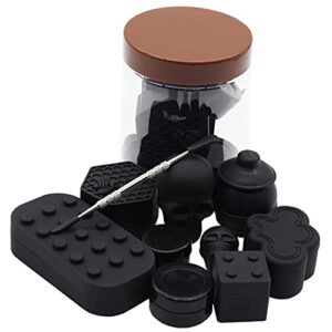 vitakiwi silicone concentrate black containers 3ml 5ml 7ml 9ml 15ml skull 22ml 26ml bee 35ml 6+1 multi compartment oil jars with carving tool (9pcs)