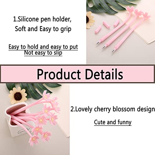 MIAO YUAN 20PCS Romantic Flowers Gel Ink Pen Cute Black Writing Pens Ballpoint Black Ink Gel Pen Party Gift Gel Ink Pens Funny School Stationery Office Supplies