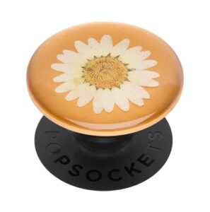 popsockets phone grip with expanding kickstand, for phone - white daisy