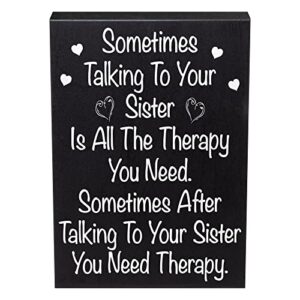 jennygems funny sister gifts, sometimes talking to your sister is all the therapy you need wooden sign, birthday gift for sister, made in usa