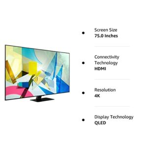 SAMSUNG 75-inch Class QLED Q80T Series - 4K UHD Direct Full Array 12X Quantum HDR 12X Smart TV with Alexa Built-in (QN75Q80TAFXZA, 2020 Model)