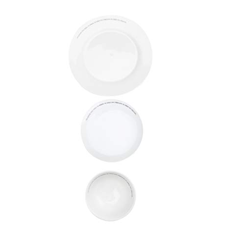 Mind Reader Set of 3 Religious Plates/Bowl, Comes with Large Dinner Plate, Medium Snack Plate, Small Soup or Salad Bowl, White