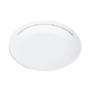 Mind Reader Set of 3 Religious Plates/Bowl, Comes with Large Dinner Plate, Medium Snack Plate, Small Soup or Salad Bowl, White