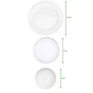 Mind Reader Set of 3 Religious Plates/Bowl, Comes with Large Dinner Plate, Medium Snack Plate, Small Soup or Salad Bowl, White