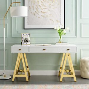 Modway Jettison Office Desk, Gold White