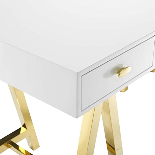 Modway Jettison Office Desk, Gold White