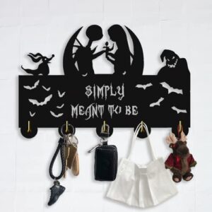 ysdesign the nightmare before christmas hooks-jack skellington decor wall hooks,wall décor,coat hooks,key holder for wall、entryway and kitchen-11.8×7.8inch、 black 、eco-wood